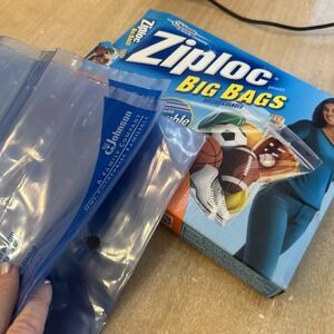 Ziploc Big Bags XL Snow Size 10-Gallon Heavy Duty Zipper Storage 24x20" 2 Bags